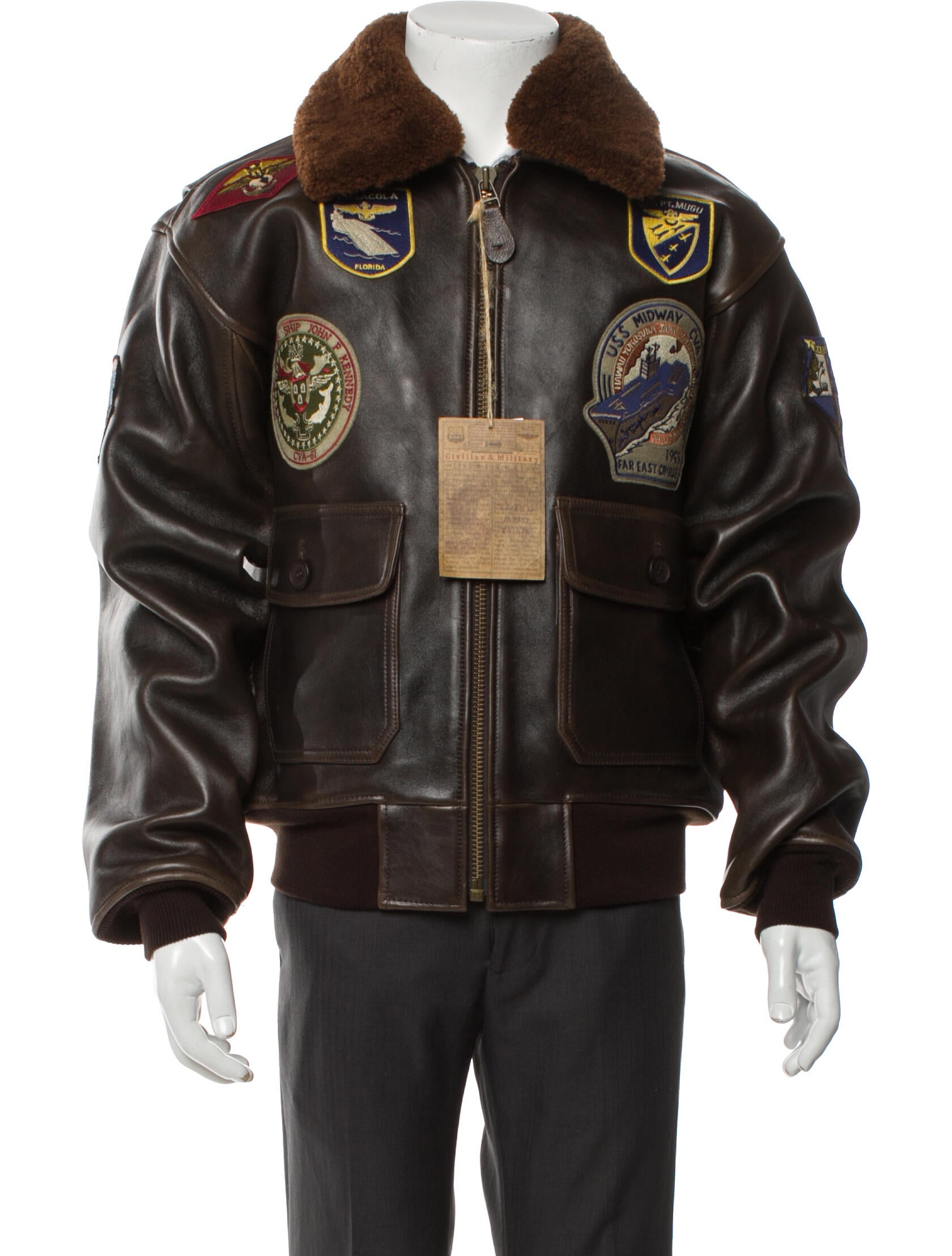 Schott NYC Leather Bomber Jacket