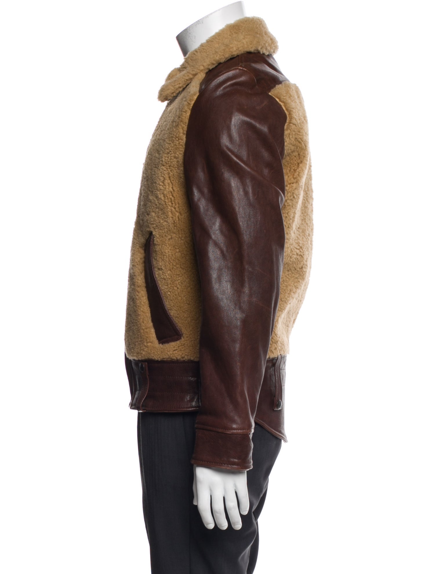 Schott NYC Lambskin Colorblock Pattern Moto Jacket