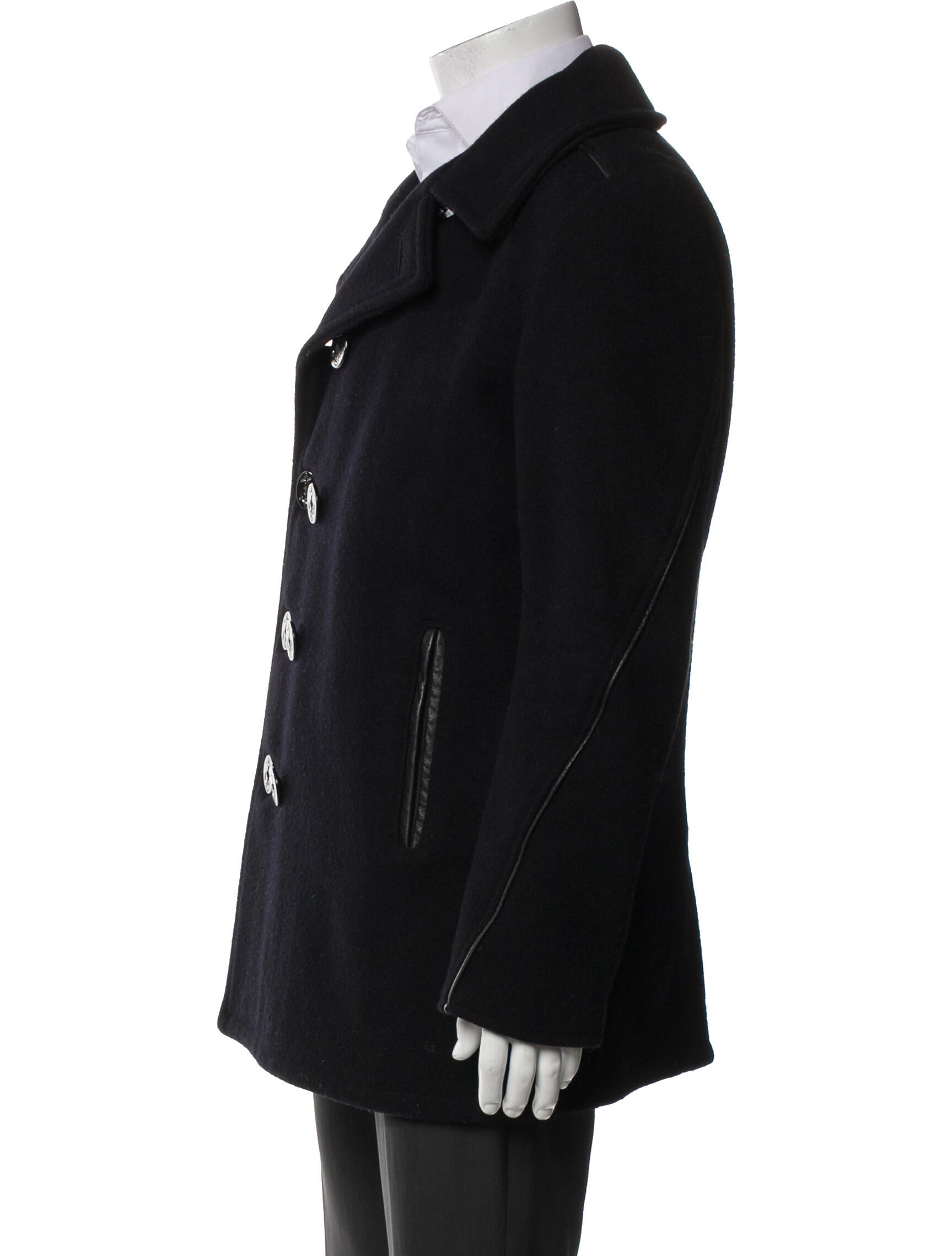 Schott NYC Leather Peacoat
