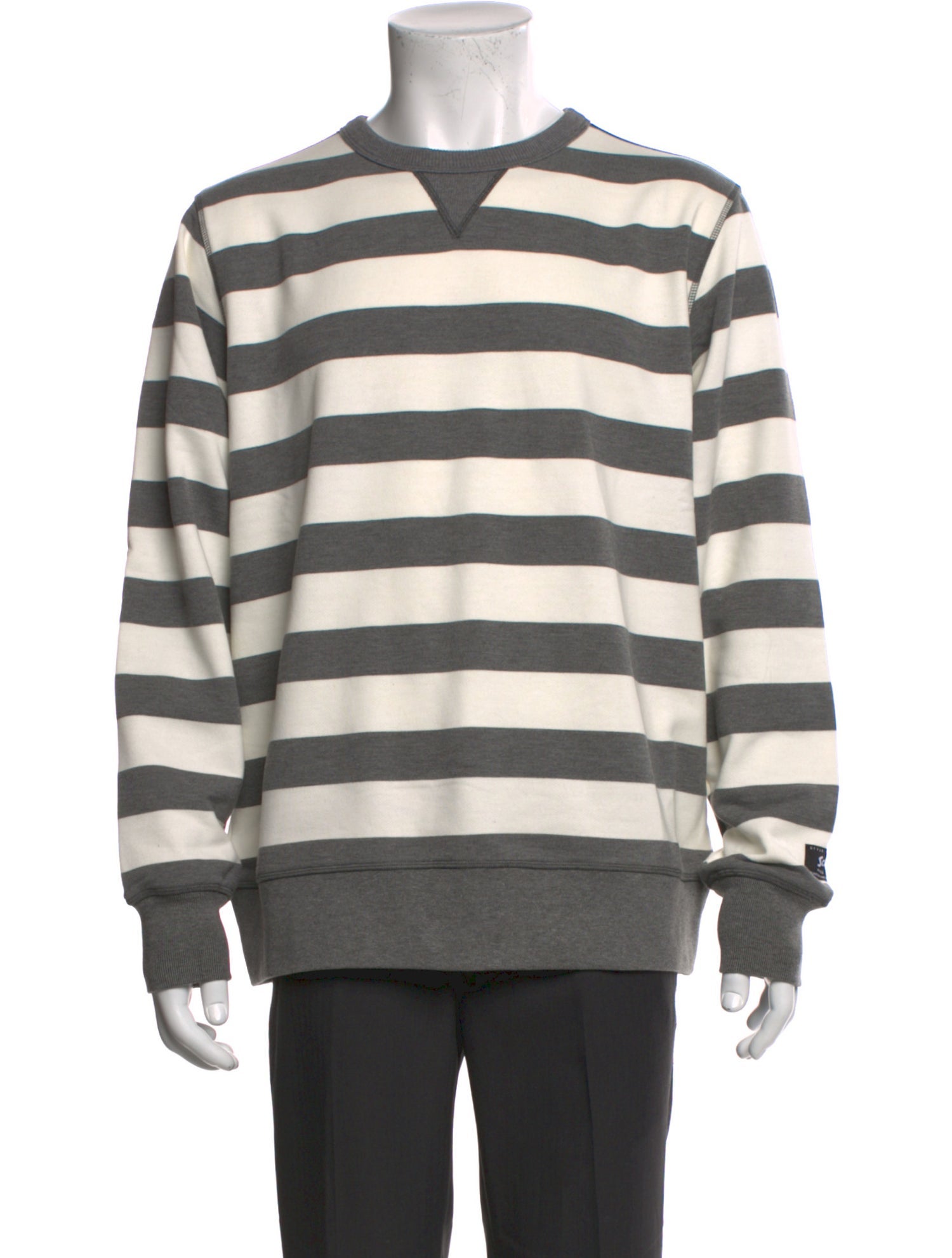 Schott NYC Striped Crew Neck Polo Sweater