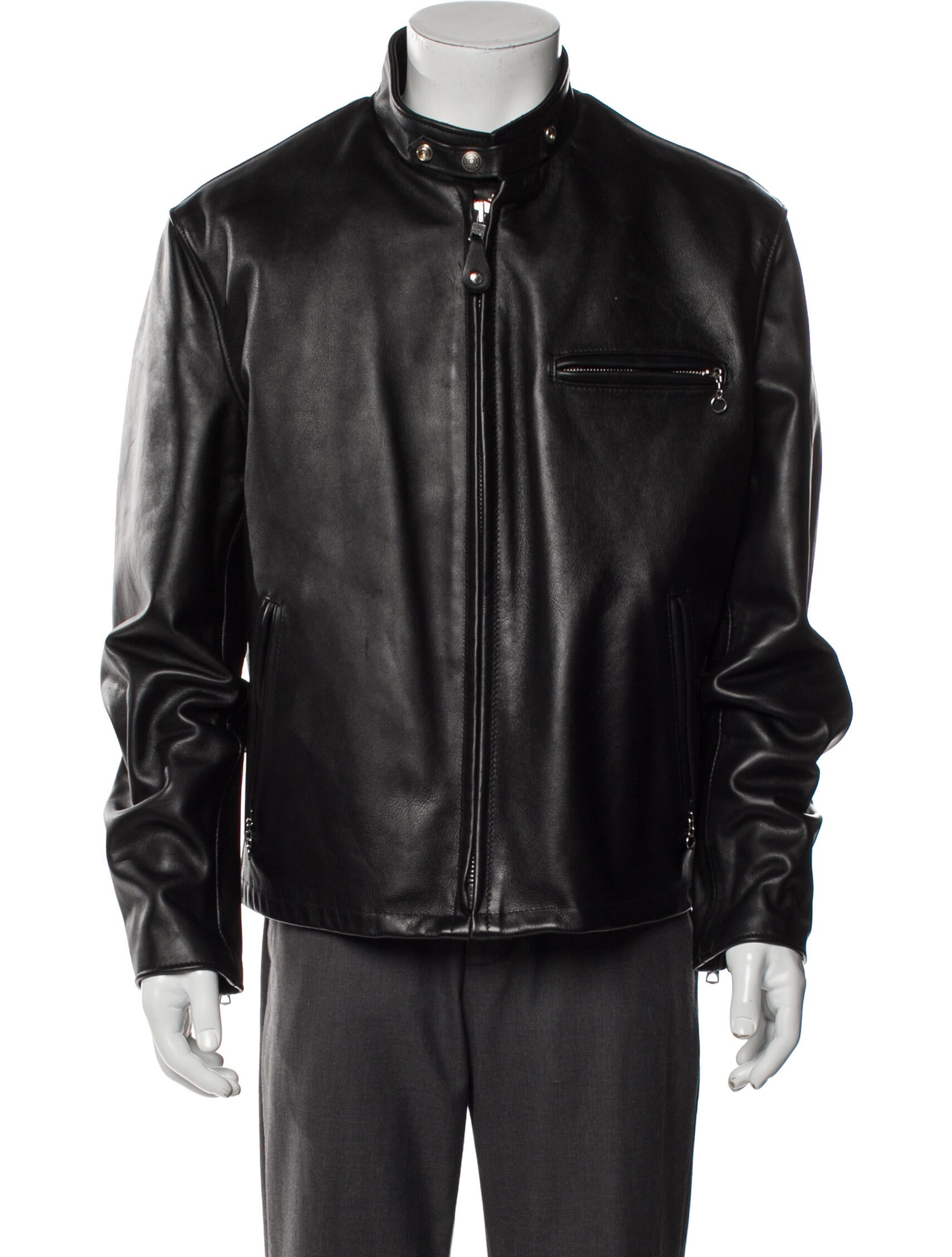 Schott NYC Calf Leather Moto Jacket