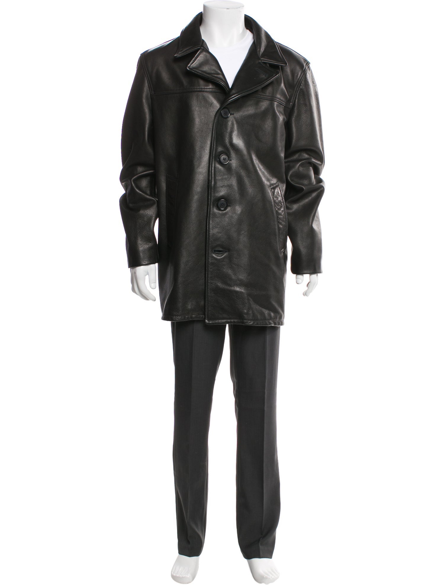 Schott NYC Leather Overcoat