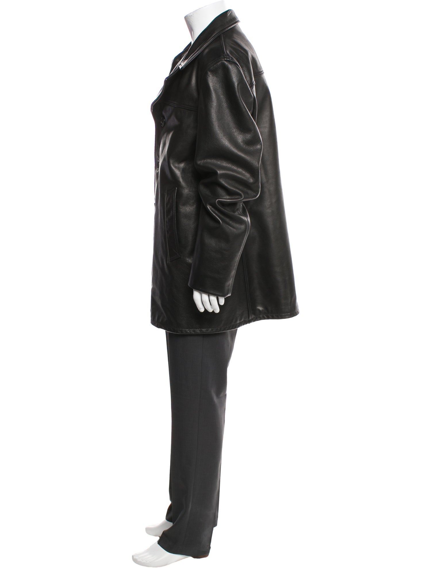 Schott NYC Leather Overcoat