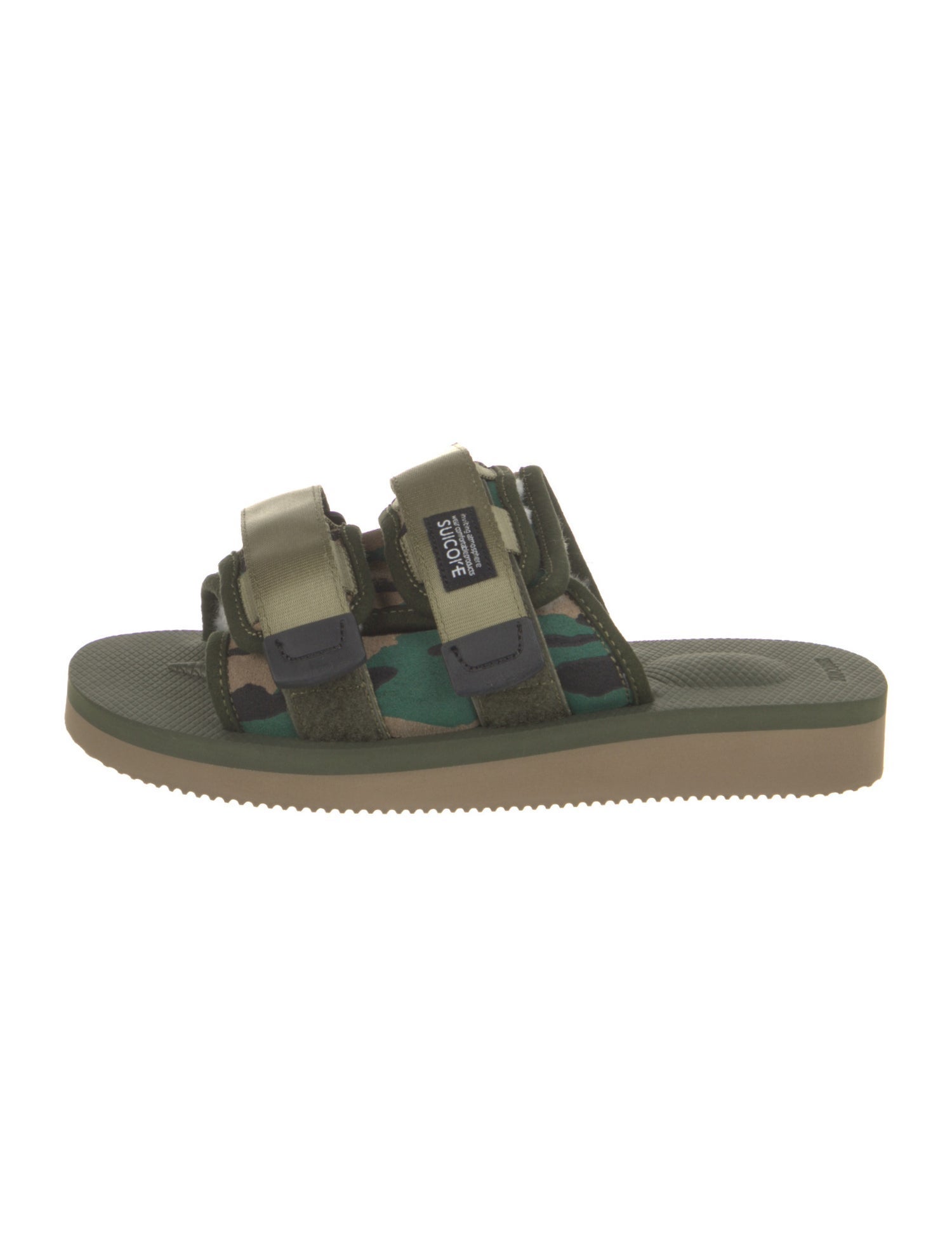 Suicoke Suede Camouflage Print Slides w/ Tags
