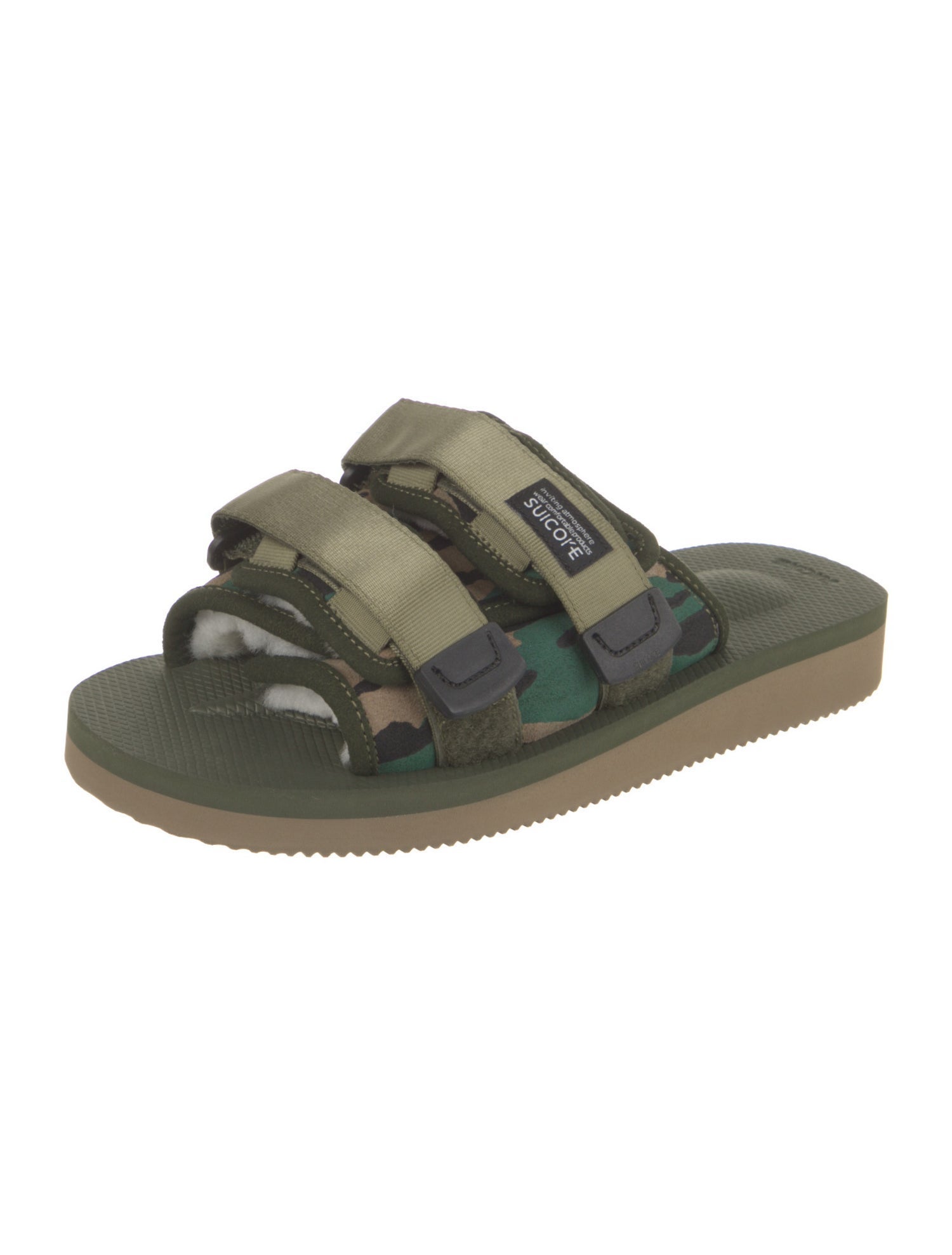 Suicoke Suede Camouflage Print Slides w/ Tags