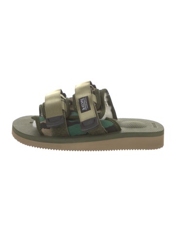 Suicoke Sandals Suede Camouflage Print Slides 4.5
