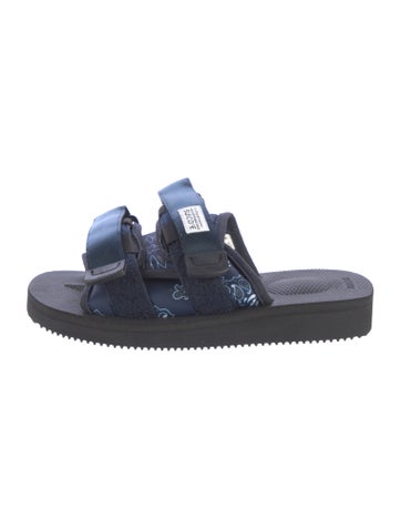 Suicoke Sandals Canvas Graphic Print Slides 6.5