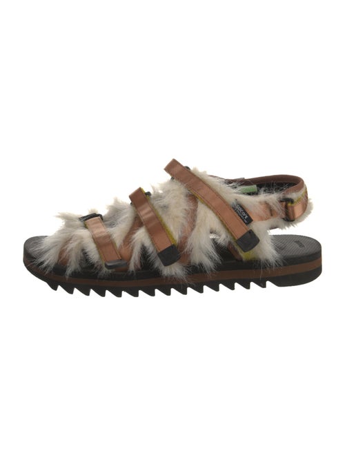Suicoke Nylon Faux Fur Trim Sandals