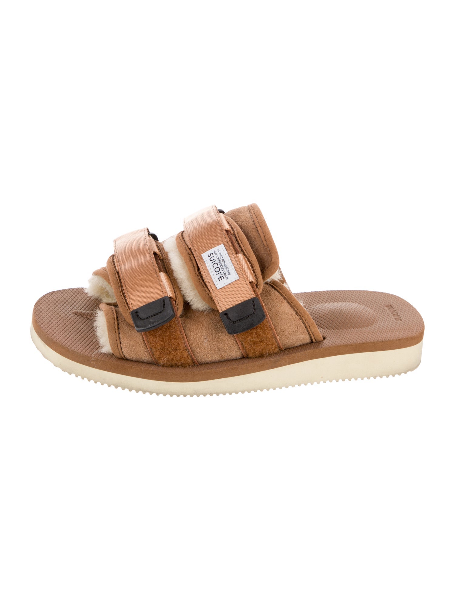 Suicoke Suede Colorblock Pattern Slides