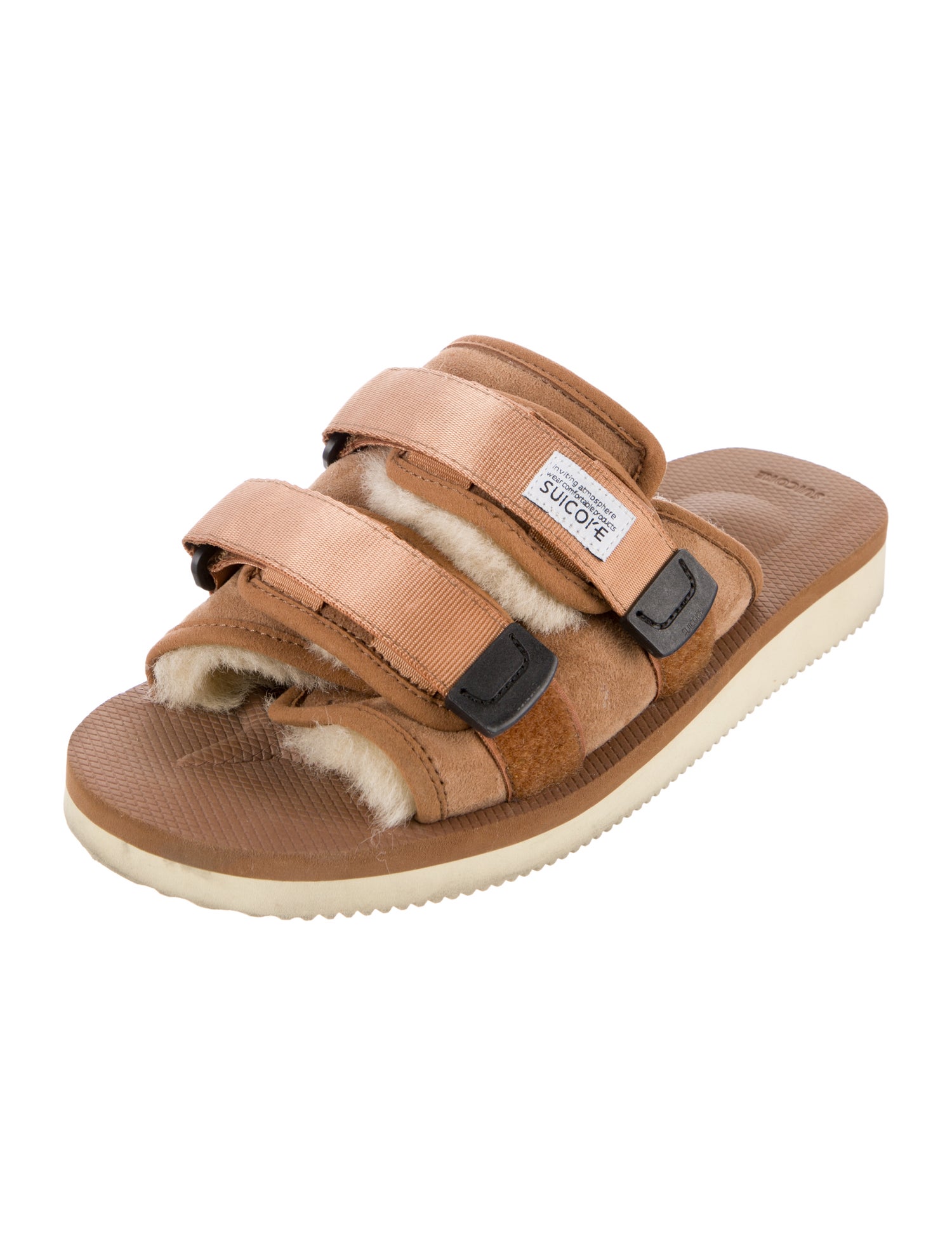 Suicoke Suede Colorblock Pattern Slides