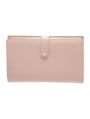 Pre-owned Stoney Clover Lane Leather Continental Wallet In Pink