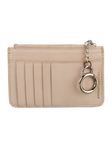 Pre-owned Stoney Clover Lane Leather Card Holder In Neutrals
