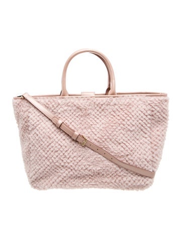 Pre-owned Stoney Clover Lane Faux Fur Tote In Pink