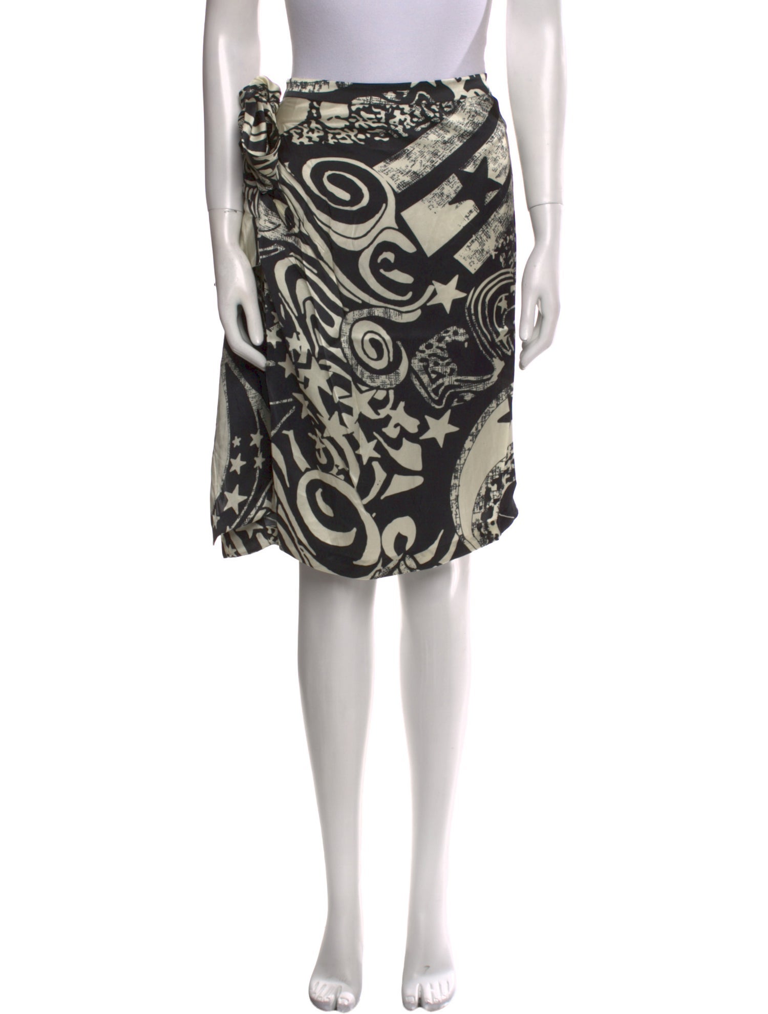 Secret Mission Silk Knee-Length Skirt