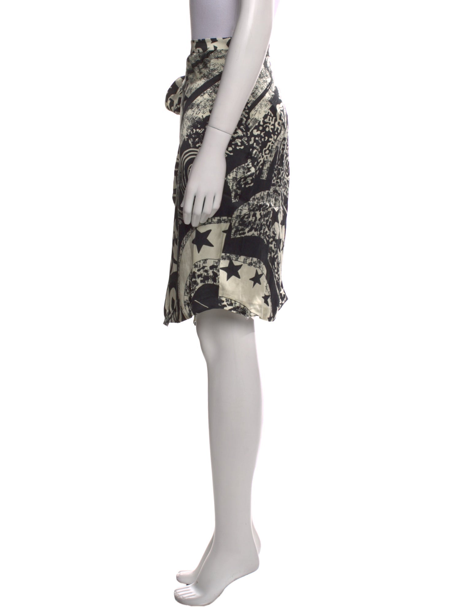 Secret Mission Silk Knee-Length Skirt