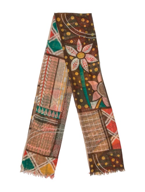 Secret Mission Silk Floral Print Scarf