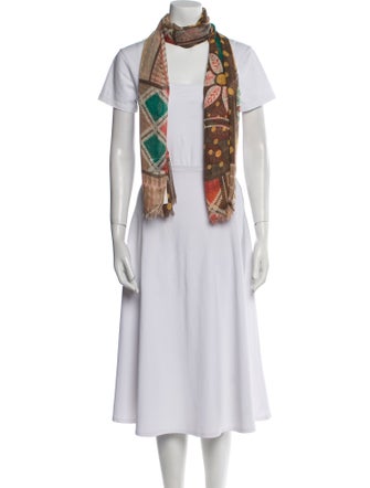 Secret Mission Silk Floral Print Scarf