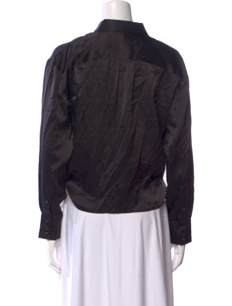 Secret Mission Silk Long Sleeve Button-Up Top