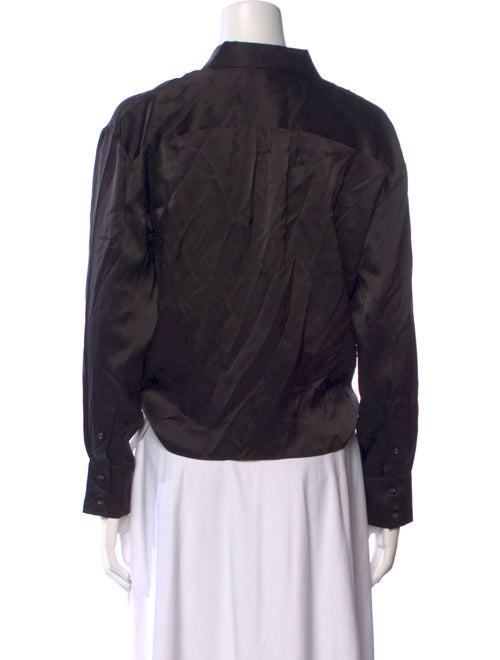 Secret Mission Silk Long Sleeve Button-Up Top