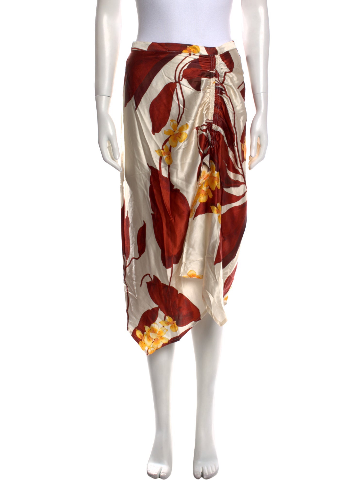 Secret Mission Silk Knee-Length Skirt