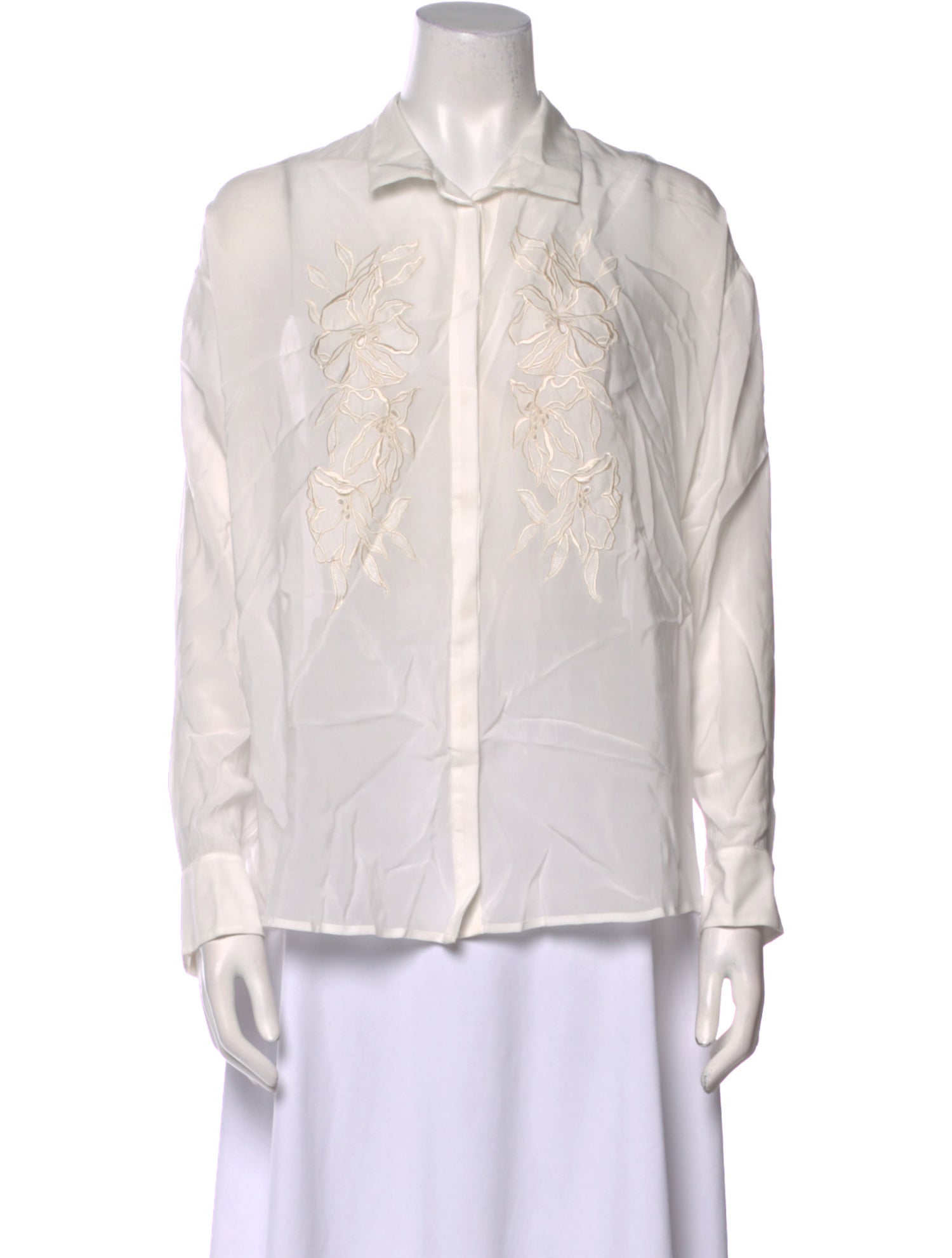 Scarlett Poppies Silk Long Sleeve Button-Up Top w/ Tags