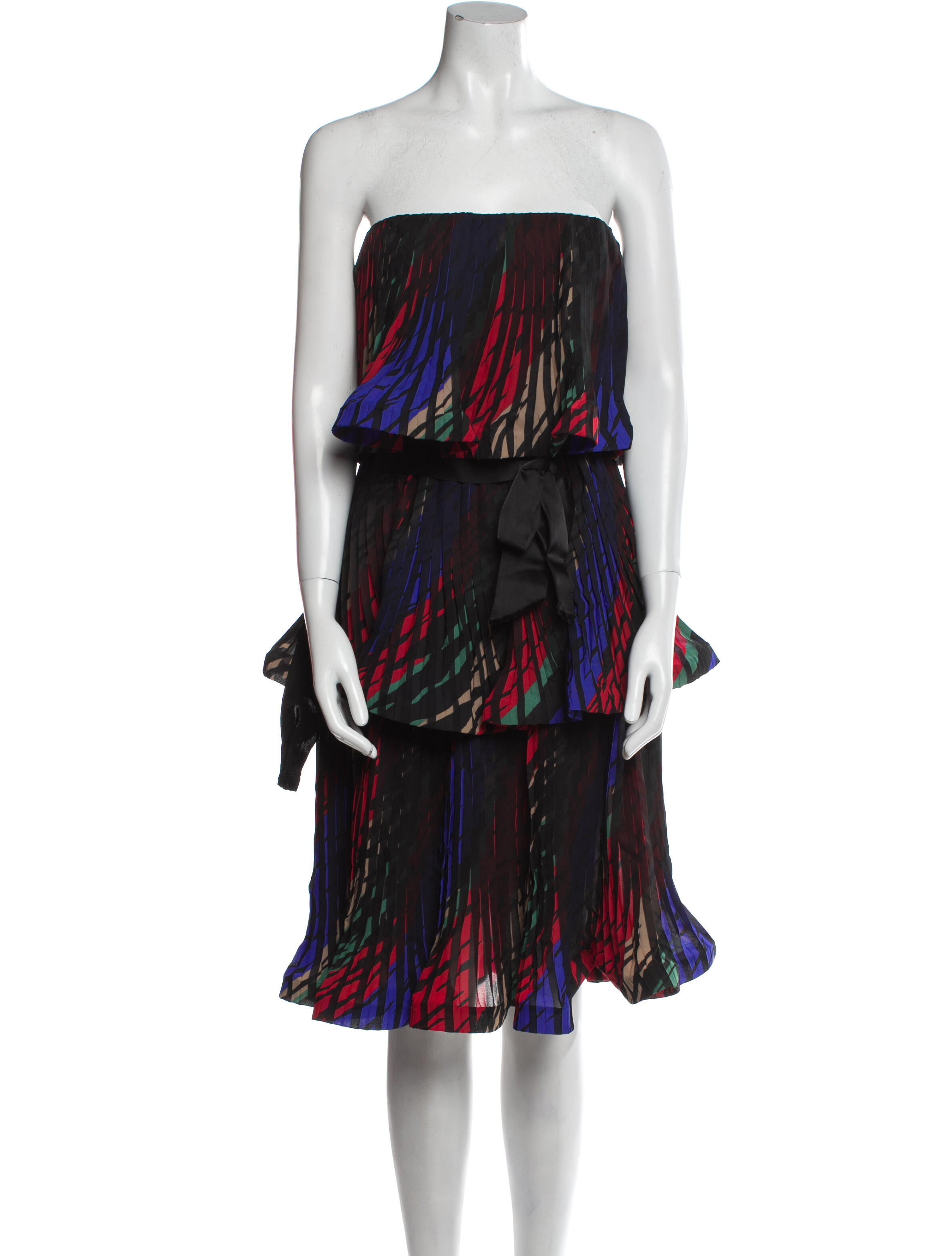 Scaasi Boutique Printed Midi Length Dress