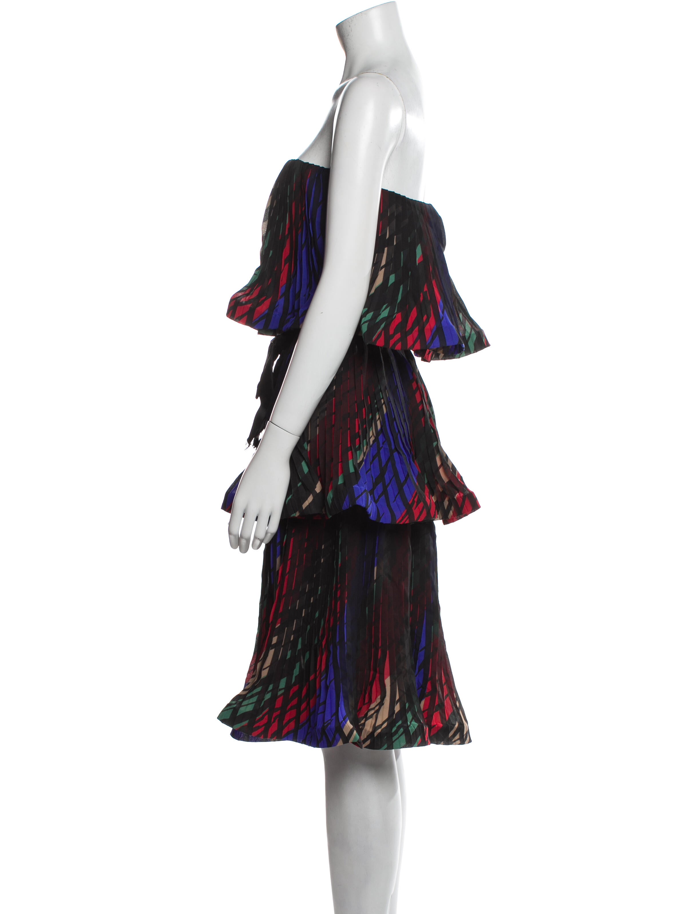 Scaasi Boutique Printed Midi Length Dress