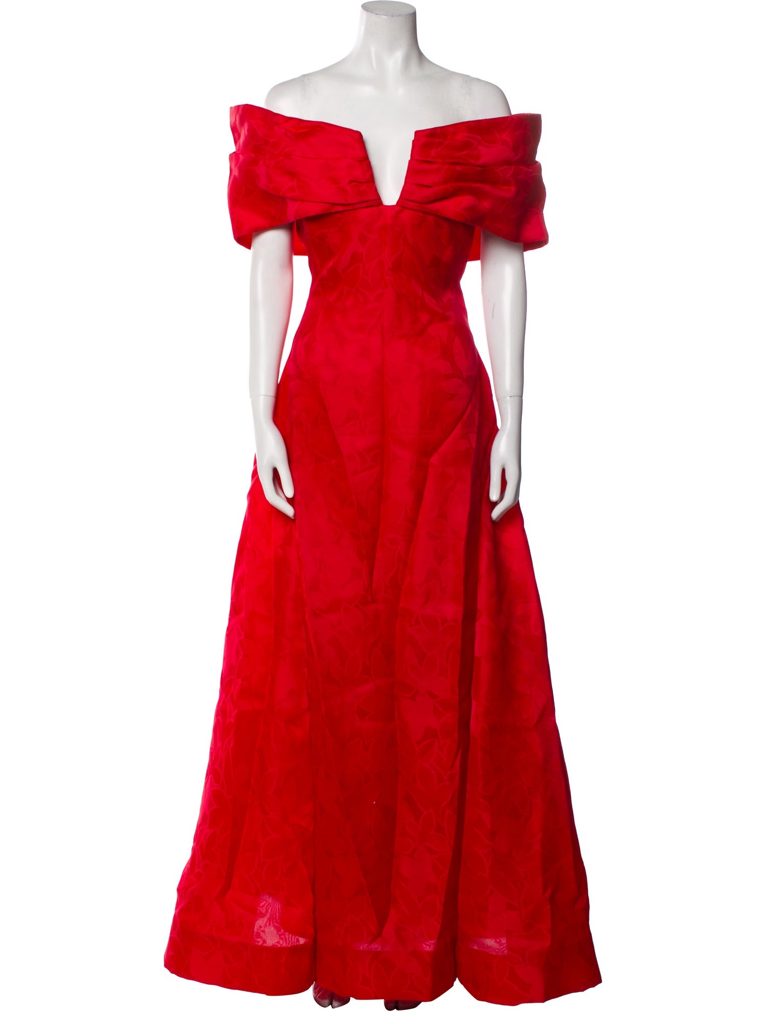 Scaasi Boutique Off-The-Shoulder Long Dress