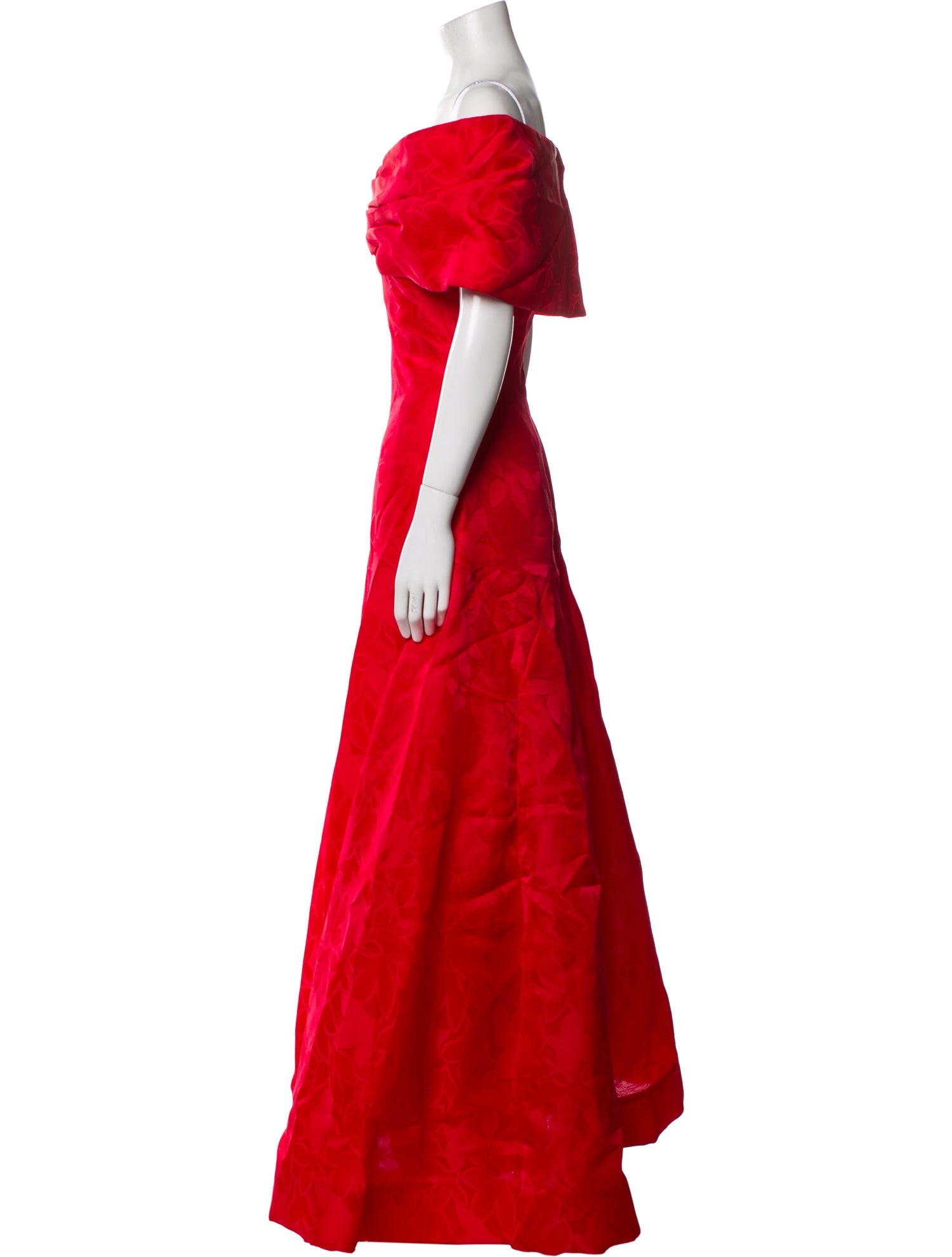 Scaasi Boutique Off-The-Shoulder Long Dress