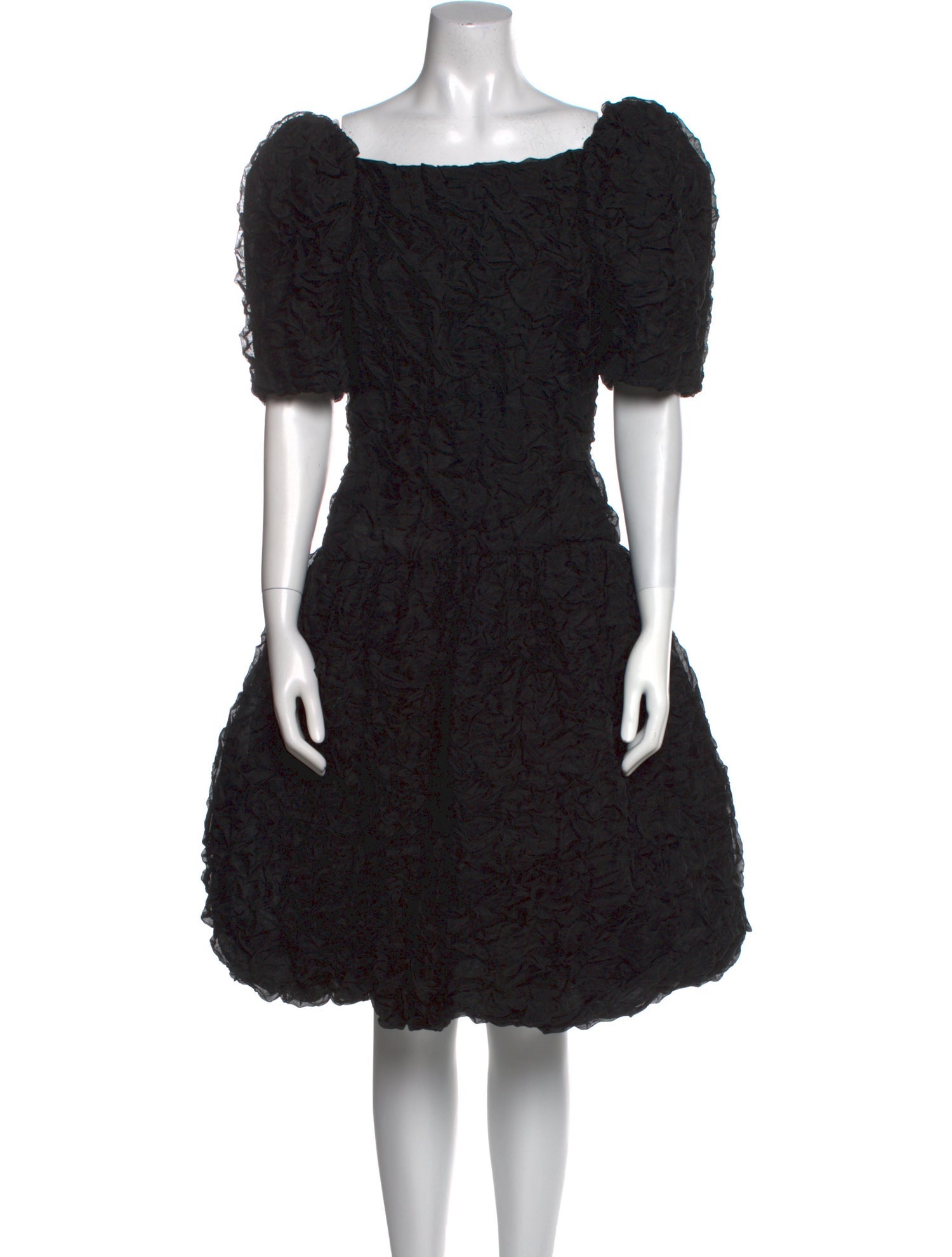 Scaasi Boutique Bateau Neckline Knee-Length Dress