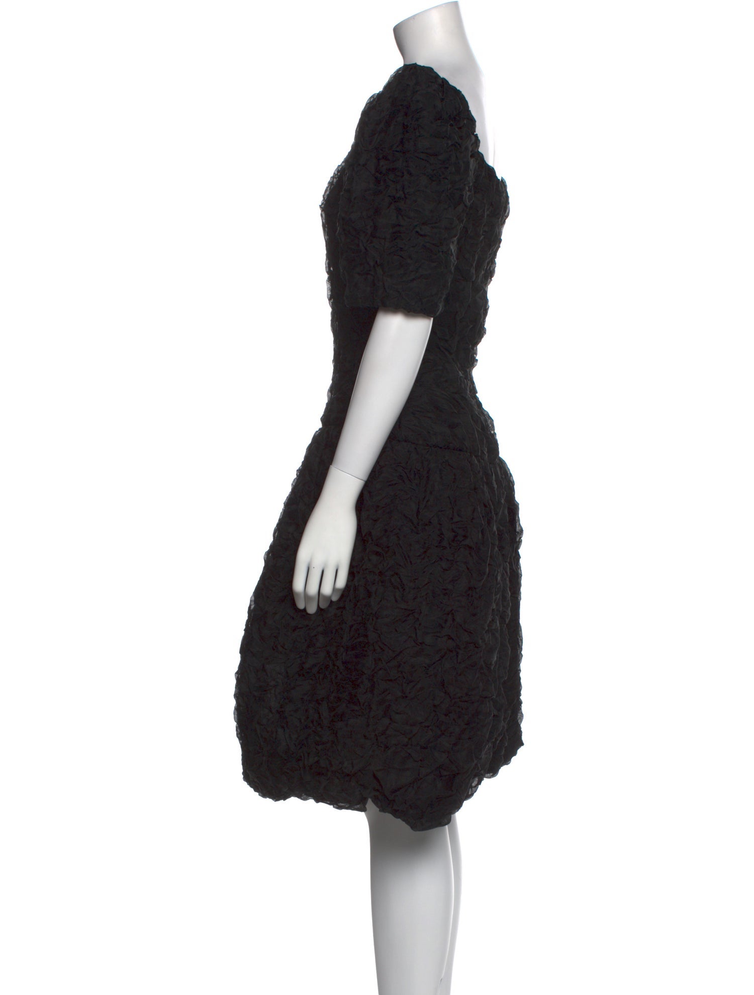 Scaasi Boutique Bateau Neckline Knee-Length Dress