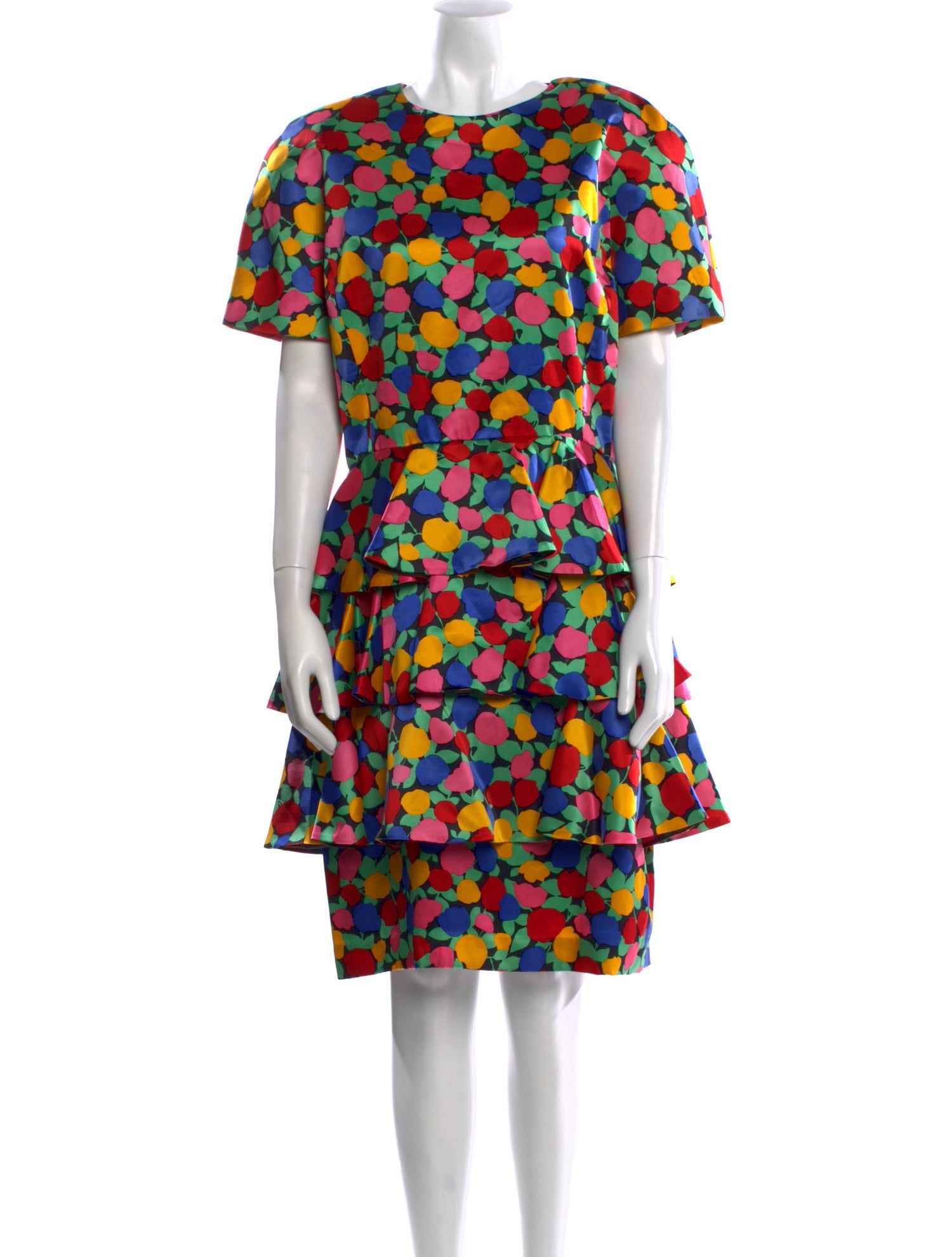 Scaasi Boutique Silk Knee-Length Dress