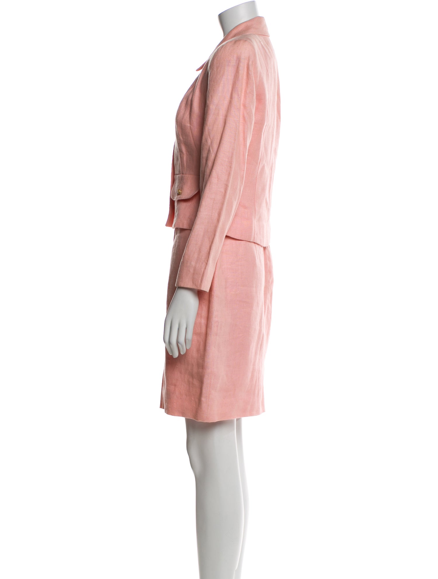 Scaasi Boutique Linen Dress Set