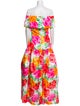 Scaasi Boutique Floral Print Long Dress
