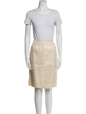 Scaasi Boutique Floral Print Crystal Embellishments Skirt Set