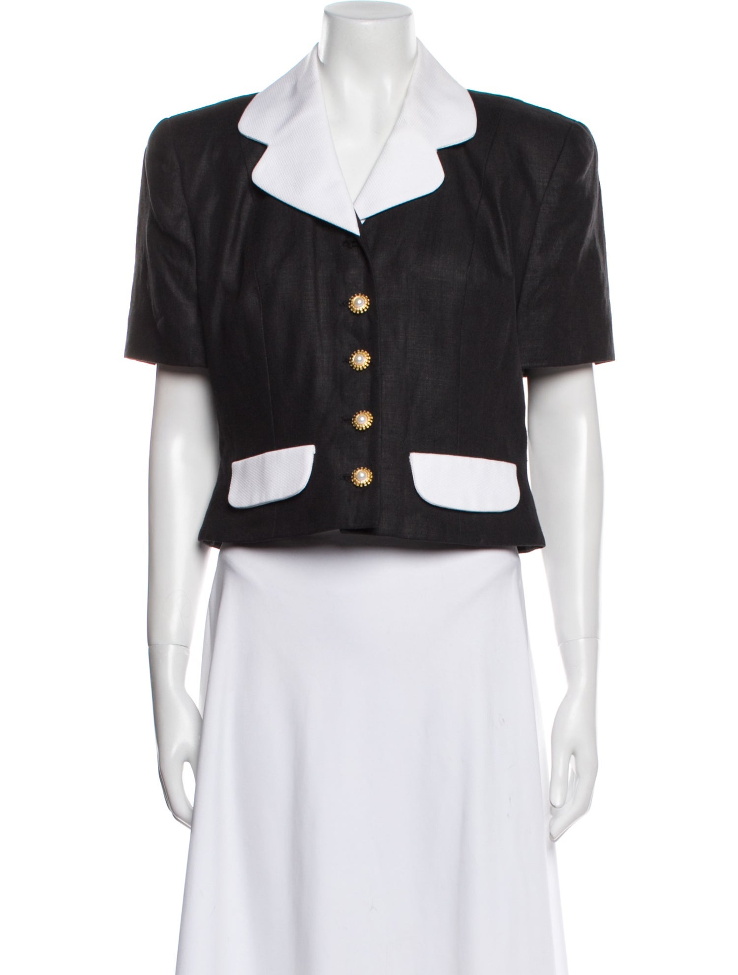 Scaasi Boutique Silk Colorblock Pattern Jacket