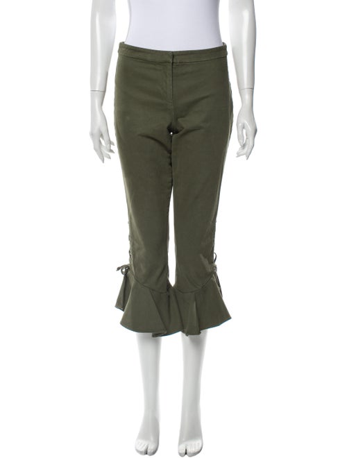 Scripted Flared Pants Green