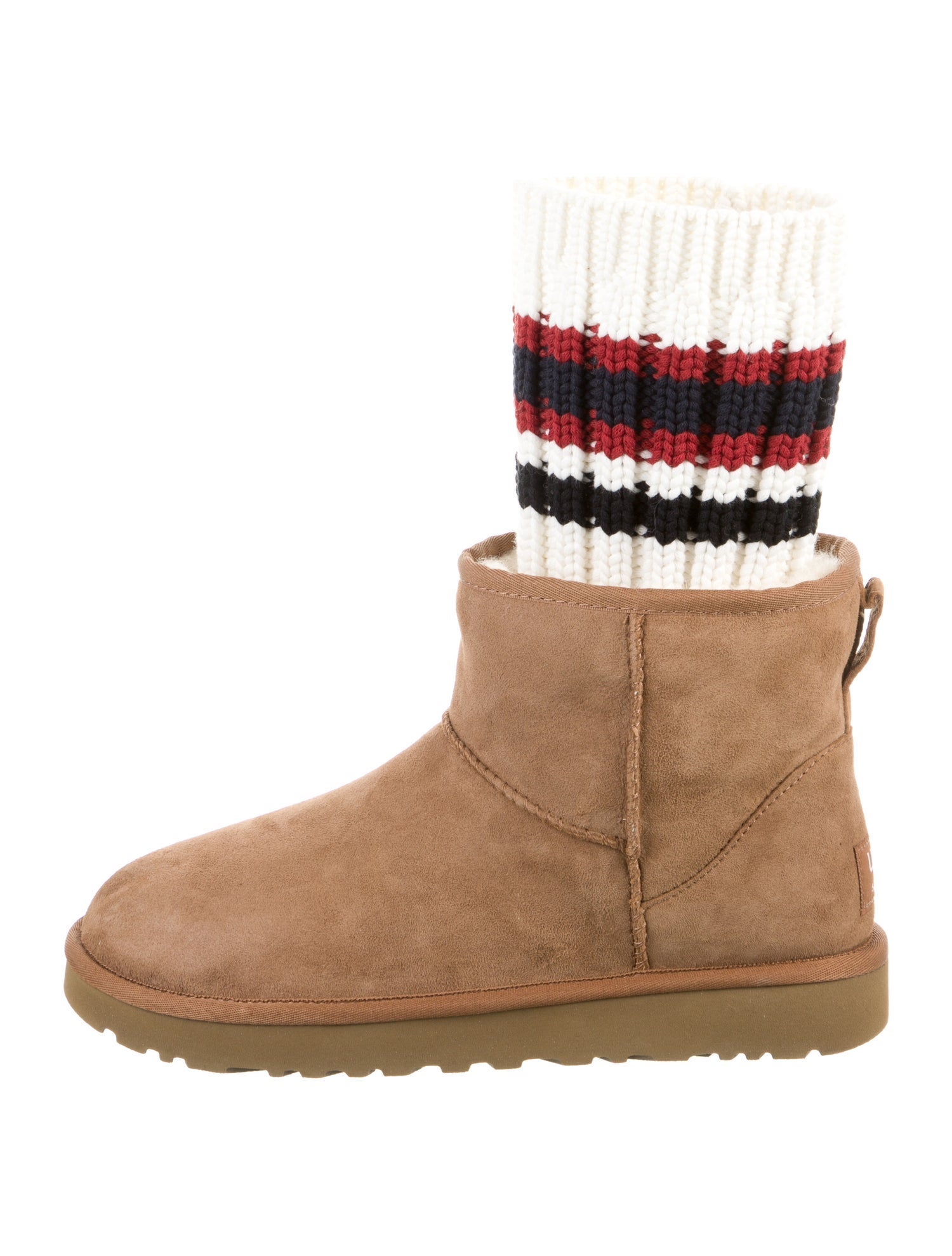 Sacai x Ugg Suede Striped Sock Boots - Brown Boots, Shoes
