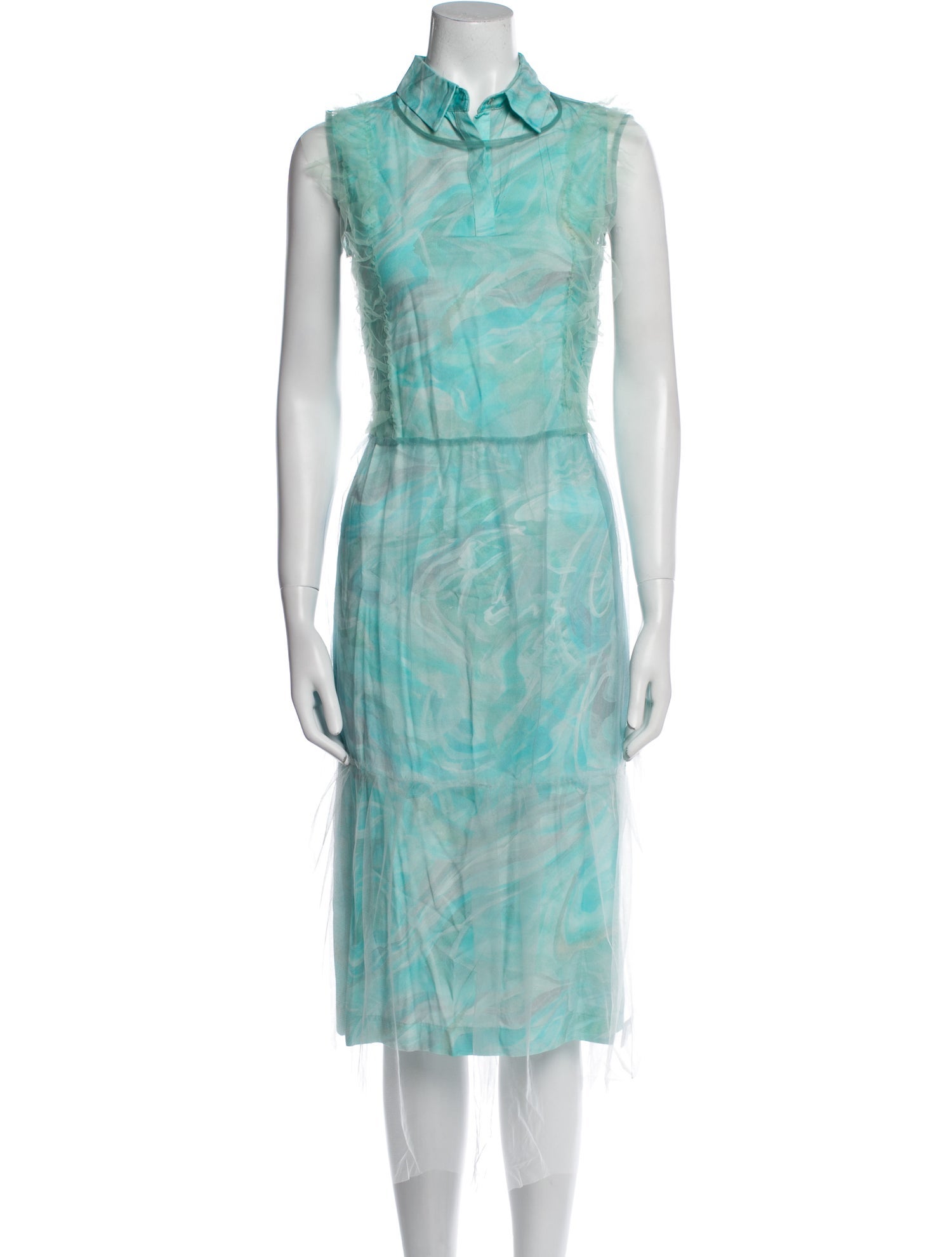 Isolda Tie-Dye Print Midi Length Dress