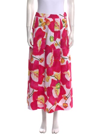 Isolda Floral Print Midi Length Skirt