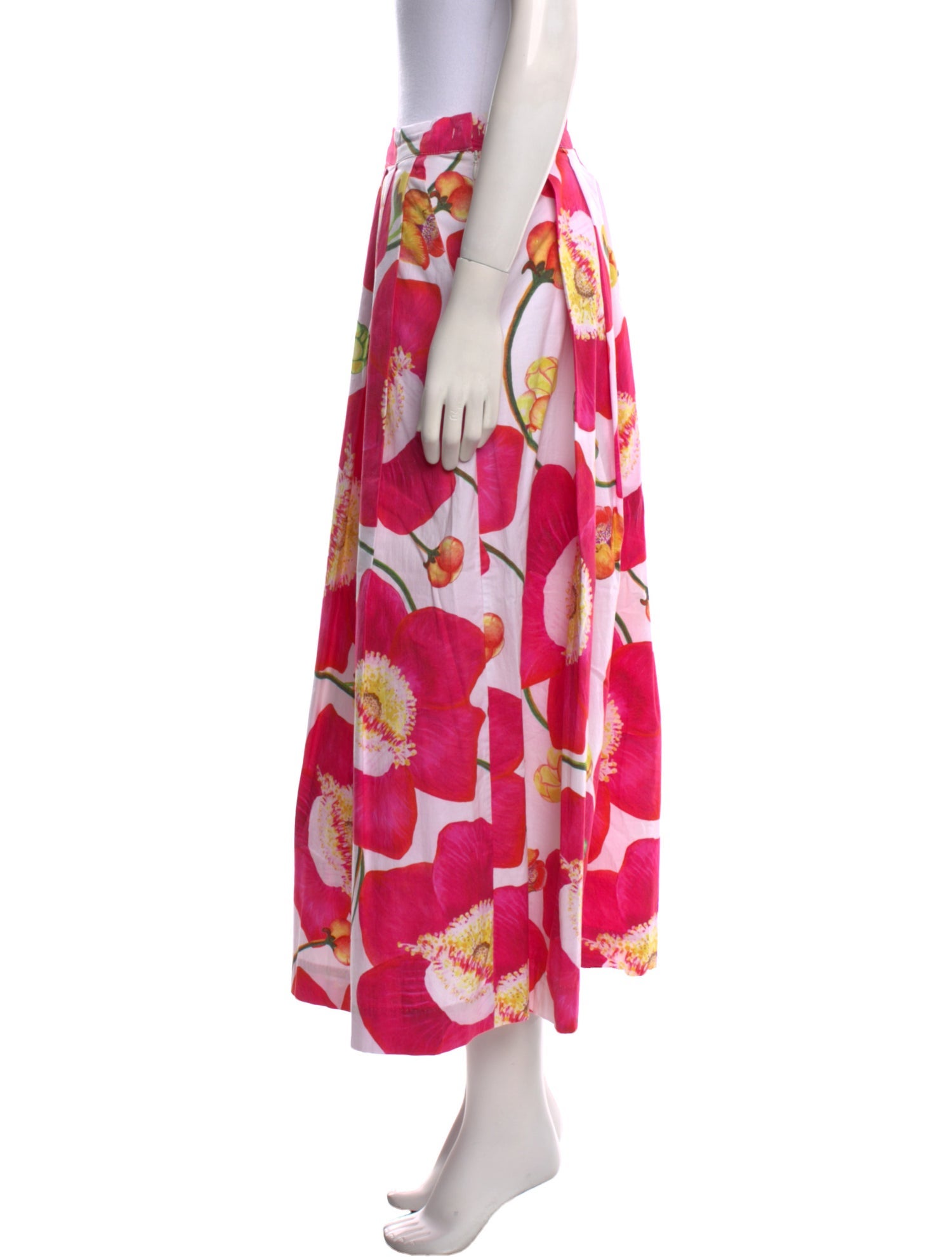 Isolda Floral Print Midi Length Skirt