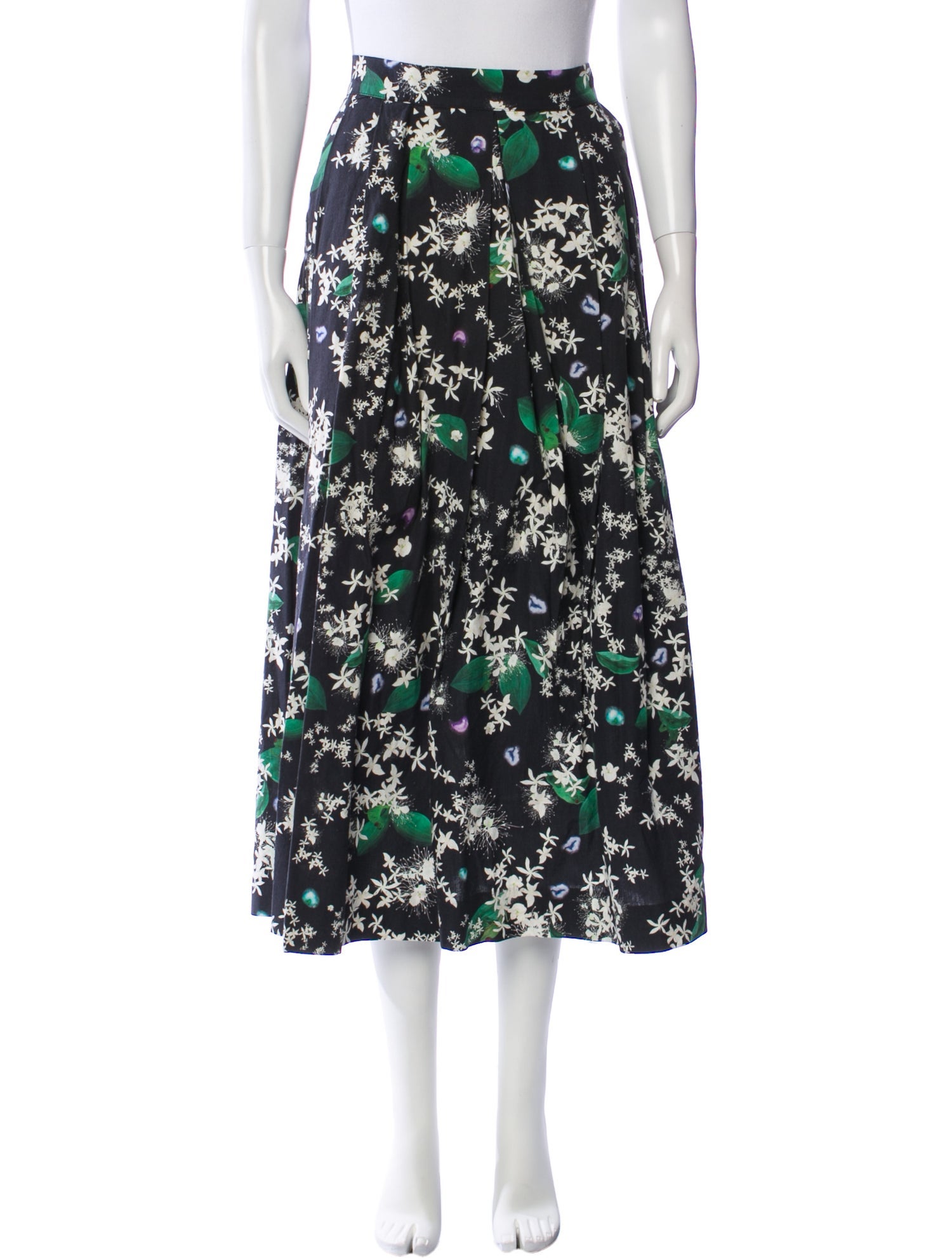 Isolda Floral Print Knee-Length Skirt