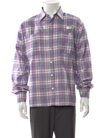 4S Designs Casual Shirts Plaid Print Long Sleeve Shirt L