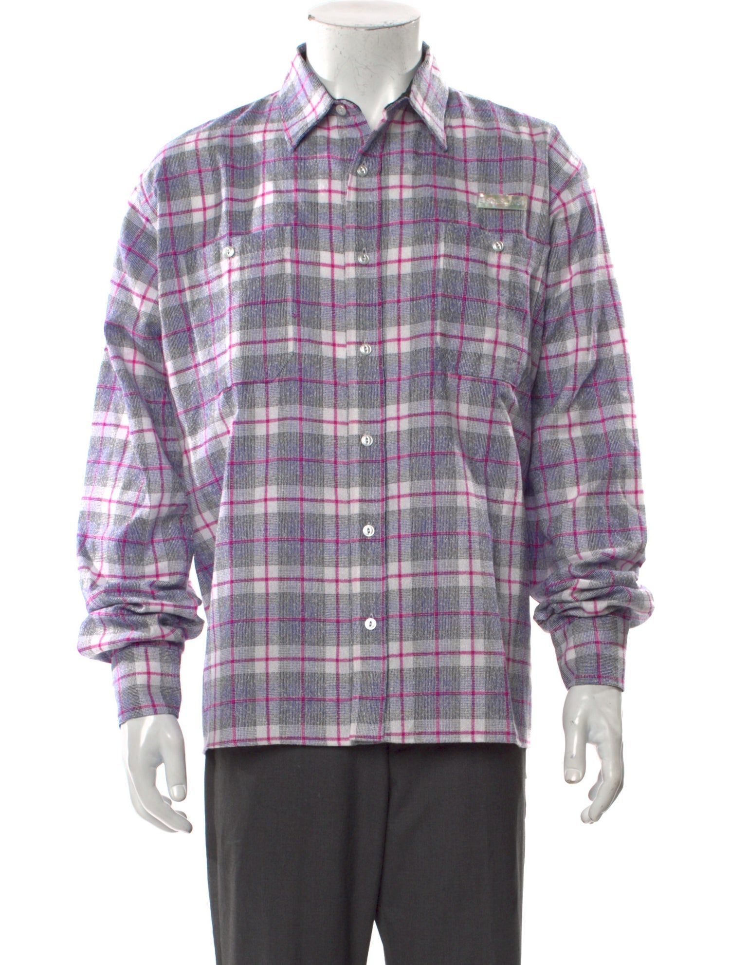4S Designs Plaid Print Long Sleeve Shirt w/ Tags