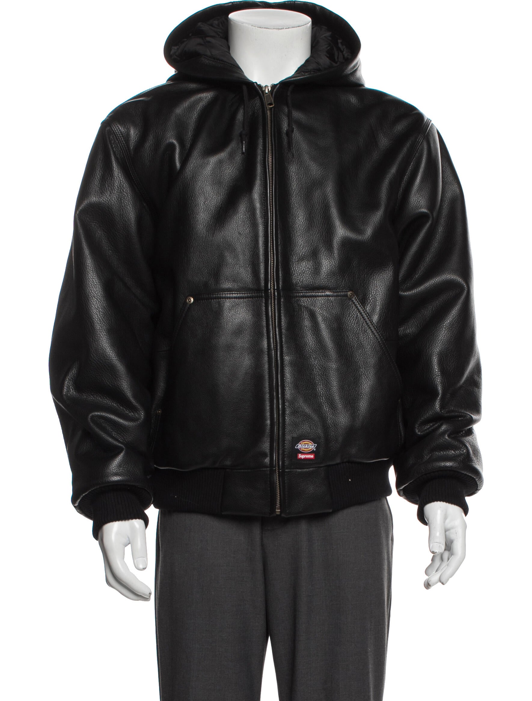 Supreme x Dickies 2024 Hooded Leather Work Puffer Coat