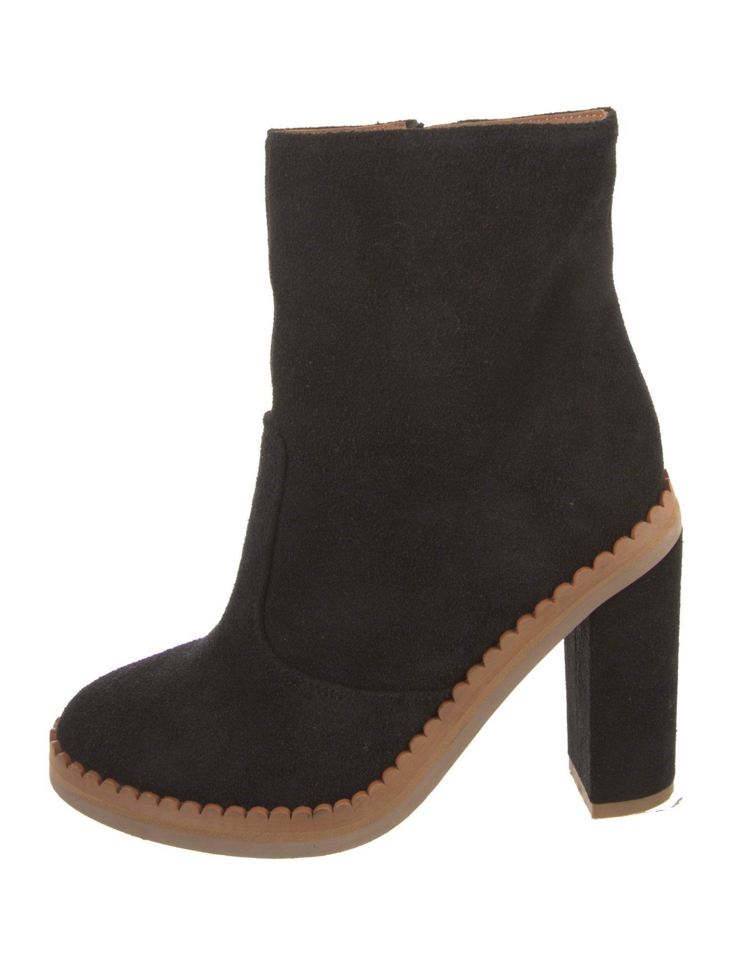 See by Chloé Suede Colorblock Pattern Boots