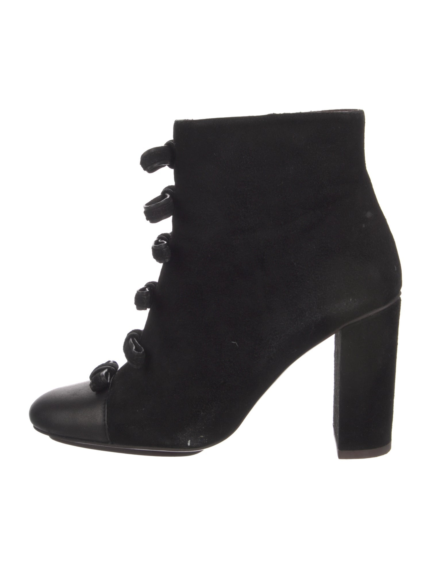 See by Chloé Suede Bow Accents Lace-Up Boots