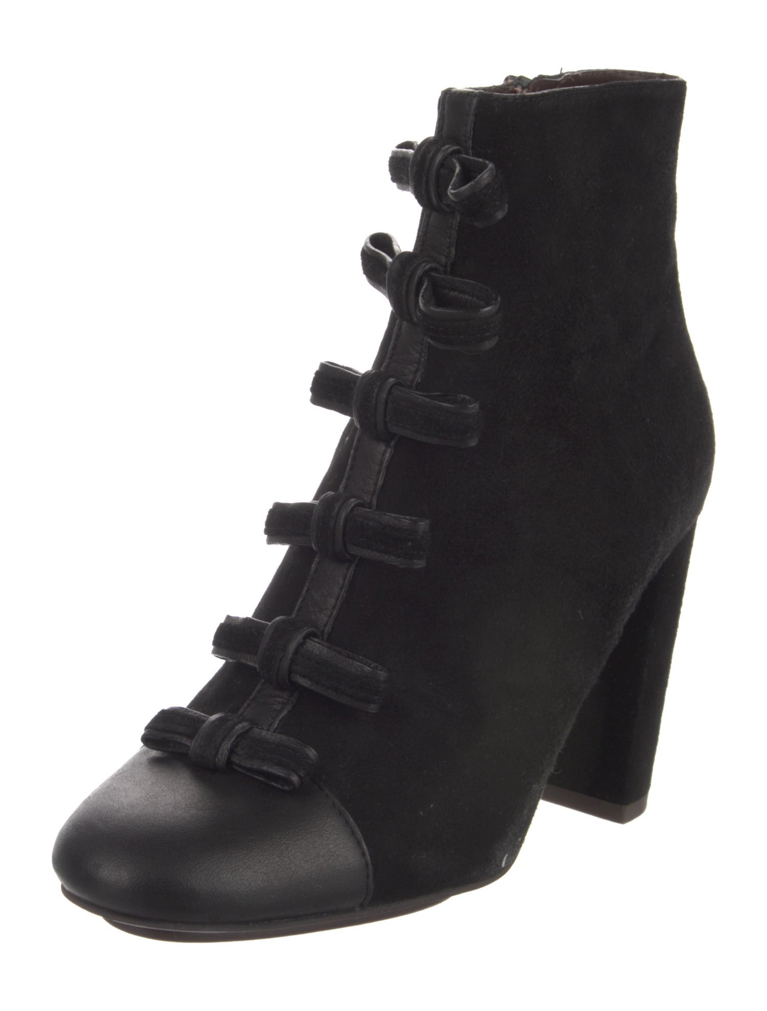 See by Chloé Suede Bow Accents Lace-Up Boots