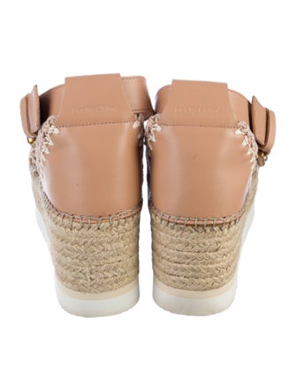 See by Chloé Leather Embroidered Accent Espadrilles