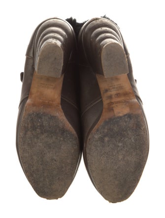 See by Chloé Leather Fur Trim Lace-Up Boots